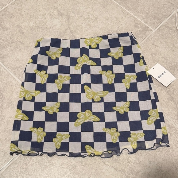 Forever 21 Dresses & Skirts - Forever 21 Blue and Yellow Checkered Mini Skirt